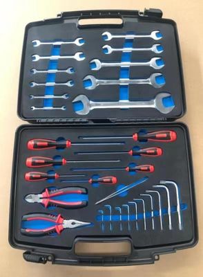 Customized non ferrous tool kit silver with black handles crafted to meet the needs of precision metalworkers and fabricators