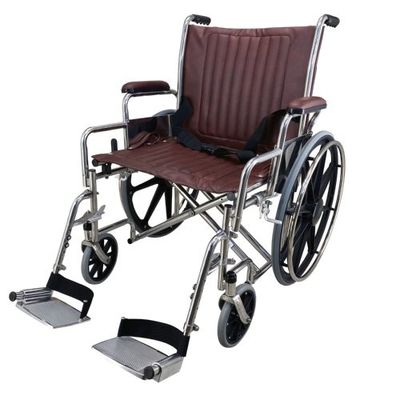Sedia a rotelle antiferrosa con seduta larga 460 mm, sedia per mobilità per risonanza magnetica ospedaliera con altezza del sedile di 50 cm, ideale per centri di imaging medico