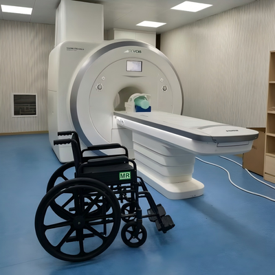 sedia a rotelle pieghevole non magnetica per tutti i terreni con capacità di peso di 120 kg ideale per il trasporto sicuro per la risonanza magnetica